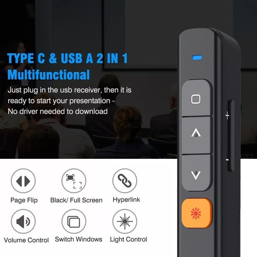 M Lápiz De Presentación De Diapositivas Inalámbrico Usb