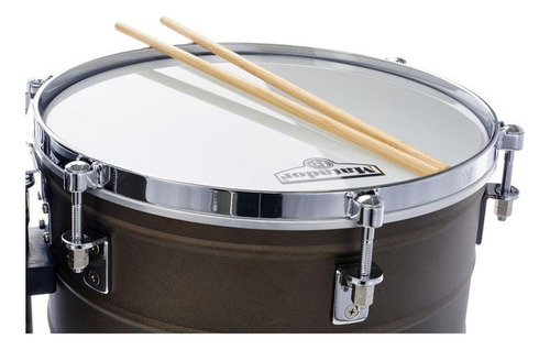 Timbales Matador M258 14 PuLG Y 15 PuLG Con Atril Color Marrón Oscuro