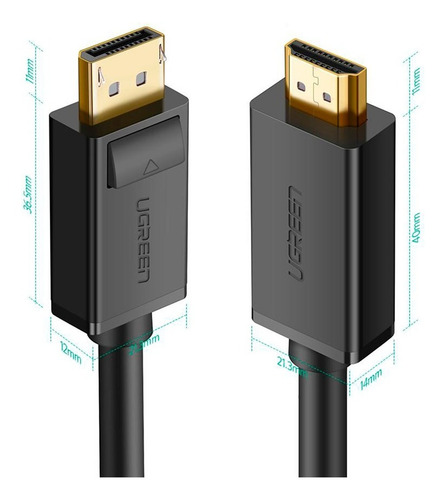 Imagem 3 de 7 de 10202 Ugreen Displayport Para Hdmi 4k Full Hd - 2m