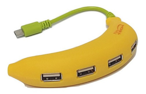 Imagen 1 de 6 de Hub Otg Smart 4 Ptos. Banana Para Celulares | Pc | Notebook