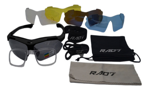 Óculos Ciclista Rad7 Concept 05 Lentes Haste Preto