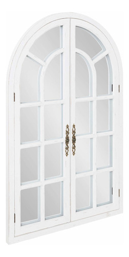 Espejo Arco Rustico Para Ventana 28 X 44  Blanco Pared