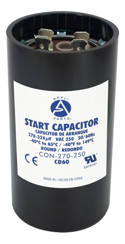 Appli Parts Condensador Capacitor Arranque 270-324 Mfd (