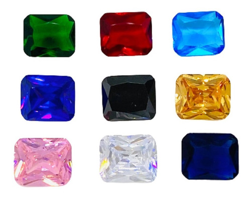 Piedra Cubic Zirconia Para Engarzar Octagonal 9x7mm 1 Unid Azul