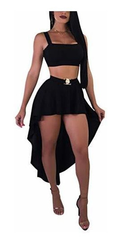 Echoine Mujer Trajes De 2 Piezas Vestido De Manga Larga Crop