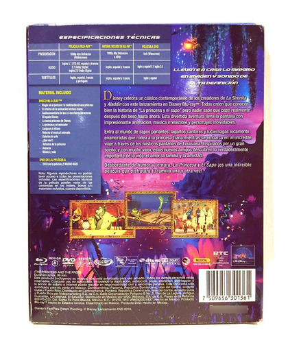 Imagen 2 de 2 de Disney La Princesa Y El Sapo Combo Bluray Y Dvd