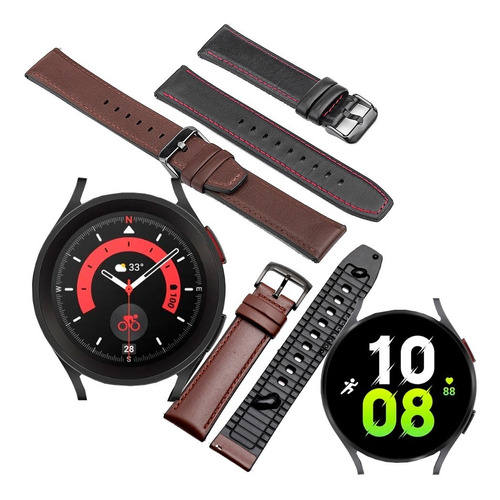 Correa De Piel Compatible Con Galaxy Watch 4 42/46mm 44/40mm