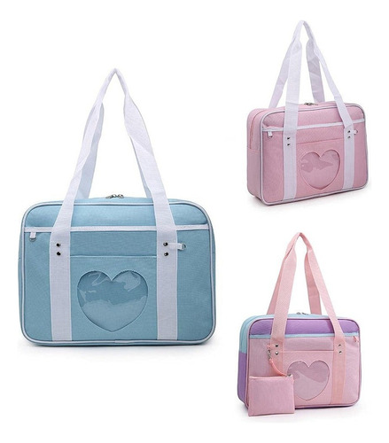 Bolsas Escolar Transparente De Corazón Kawaii De Hombro Jk1