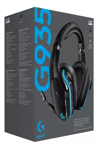 Auriculares Logitech G935 inalámbricos, sonido envolvente DTS: X 7.1, con  tecnología Lightsync RGB (rojo, verde, azul) para juegos en computadora