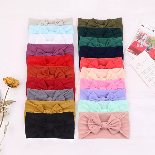 Diademas Niñas Bebes Turbante Moño Banda Elástica Moda F Color Paq 1
