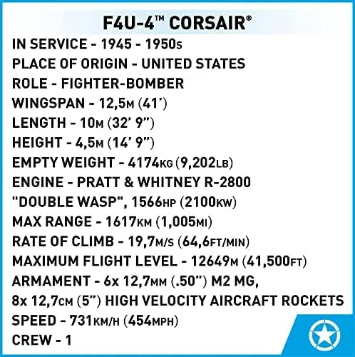 Colección Histórica Cobi Aviones Corsair® F4u-4 De La Guer