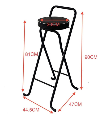 Taburete De Bar, Taburete Alto, Asiento Negro De Tubo Negro