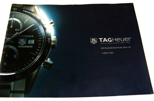 Catálogo Relojes Tag Heuer Lista De Precios 2007