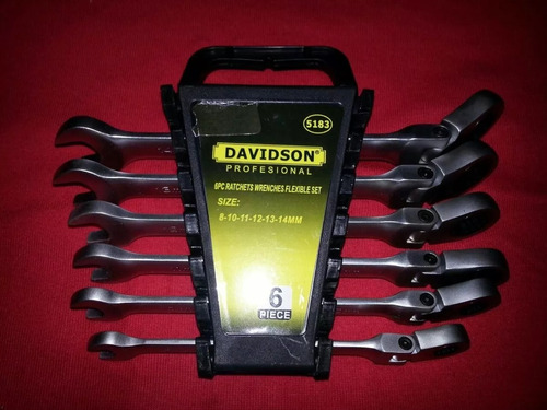 Juego Llave Crique Cabezal Movil 6 Piezas Davidson