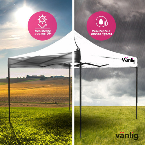 Toldo Blanco Plegable 3x3 Reforzado Impermeable