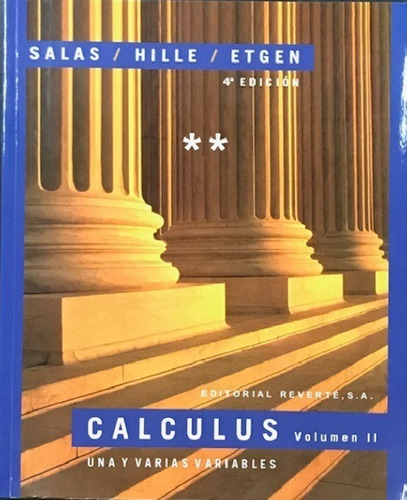 Calculus Vol. 2 - Salas, Hille Y Etgen - 4ta Ed - Reverté
