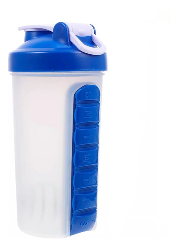 Botella De Agua 600ml + Pastillero Organizador Semanal 