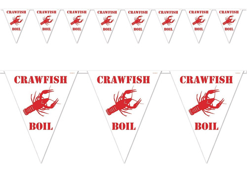Beistle Plastic Cajun Crawfish Boil Pennant Banner Indoor/ou