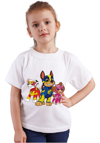 Polera Niños Paw Patrol Mighty Super Team Algodon Wiwi