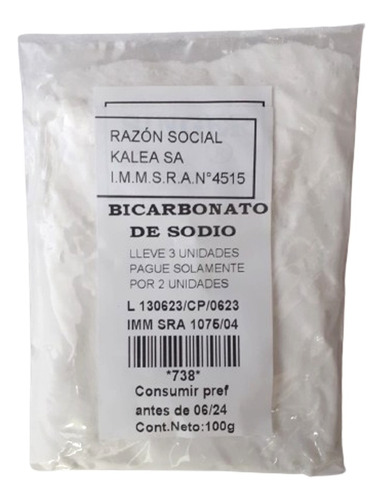 Bicarbonato De Sodio 100g Lleve 3 Pague 2