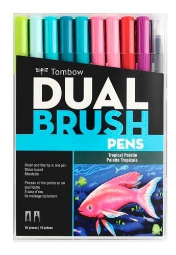 Marcadores Tombow Dual Brush  - Set 10 Colores Tropicales