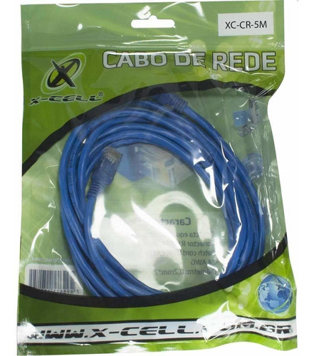 3 X Cabo De Rede Azul Cat 5e Internet 5 Metros Rj45 Crimpado