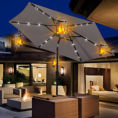 Iluminación Led Solar Para Exteriores, Linterna Con Llama Pa