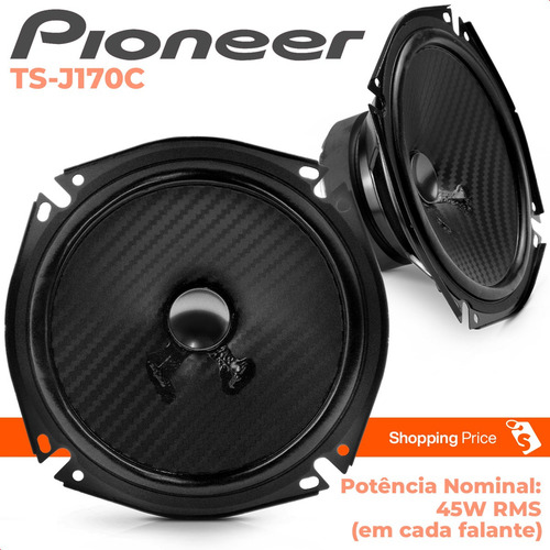 Kit Duas Vias Alto Falante 6,3/4 45w Rms Ts-j170c Pioneer