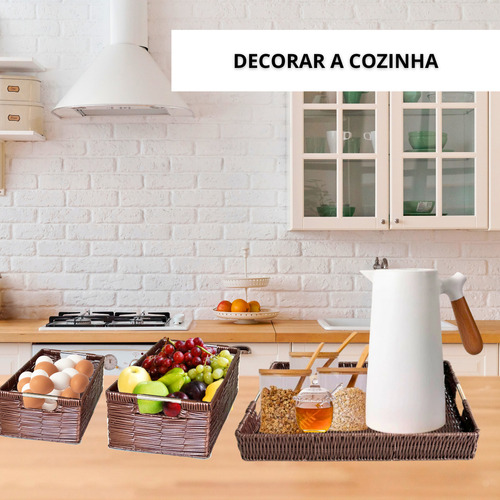 Jogo De 5 Cestos Organizadores Decoração Multiuso Cozinha