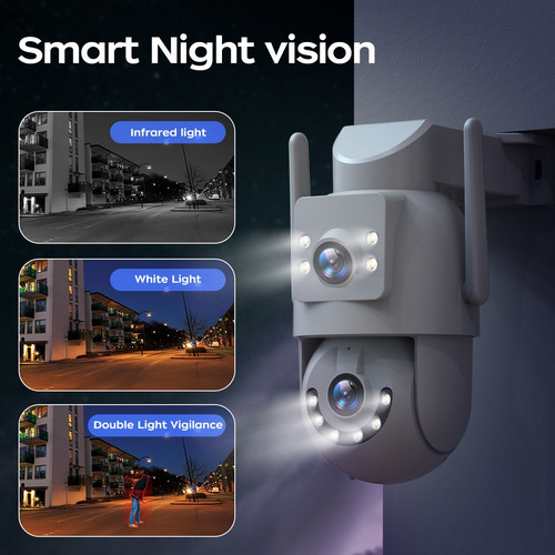2pcs Cámara De Seguridad Lente Doble Ptz 6mp Wifi Nocturna