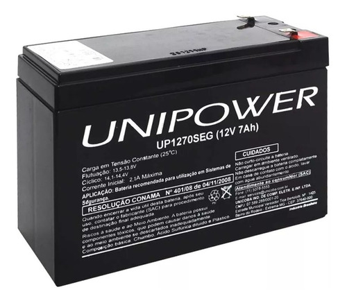 Bateria Unipower Selada 12v 7ah Up1270seg Original Selada