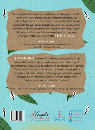 A Festa da Cabeça, de Baptista, Kemla. Editorial Arole Editora e Produtora Cultural EIRELI, capa mole em português, 2021