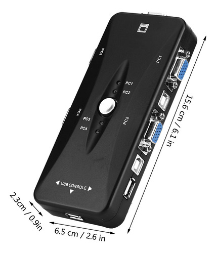 Conmutador Kvm Usb 2.0 De 2/4 Puertos Vga Manual Para Compar