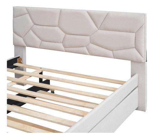 Base De Cama De Tamaño Matrimonial Con Cabecera De Patrón De