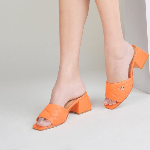 Zuecos Mules Taco Bajo De Mujer De Cuero Kroll - Ferraro