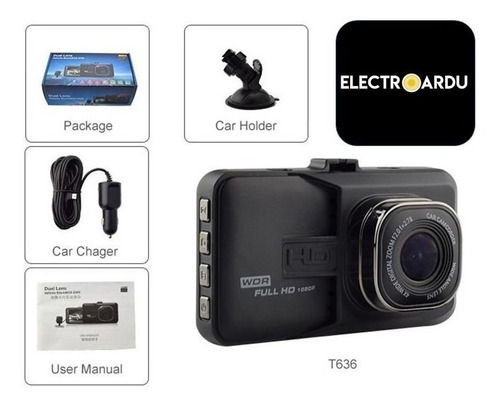 Cámara Metálica Vehículo Automóvil Dashcam Full Hd 1080p