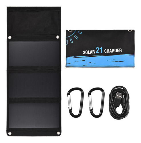 Placa De Carga Cargador Solar De 2 Paneles Usb/tipo C Portát