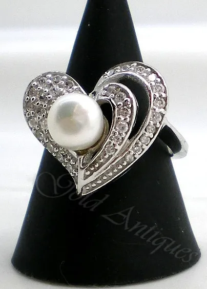 Anillo De Plata 925-oro Perla Natural Y Zafiros Bla