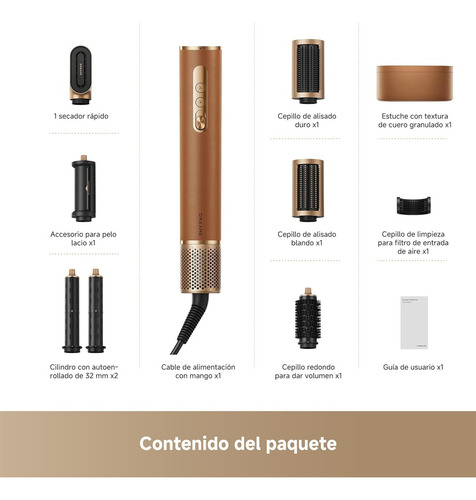 Secadora Para Cabello Dreame Airstyle Pro Moldeador 7 En 1 Dorado Oscuro