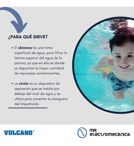 Imagen 3 de 10 de Kit Hormigón Skimmer 38cm + Toma Fondo + 2 Virolas Vulcano