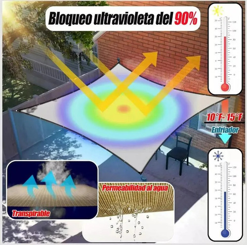 Malla Sombra Reforzada Para Exteriores 6x4 Metros Color Café Sombreado 90% Y Bloqueo Uv 95% Maya Sombra Raschel Toldo Café Para Jardin