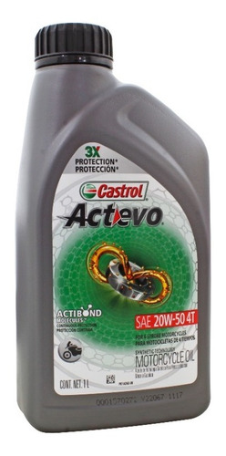 Botella Aceite Multigrado Moto 4 Tiempos 20w50 Castrol 946ml
