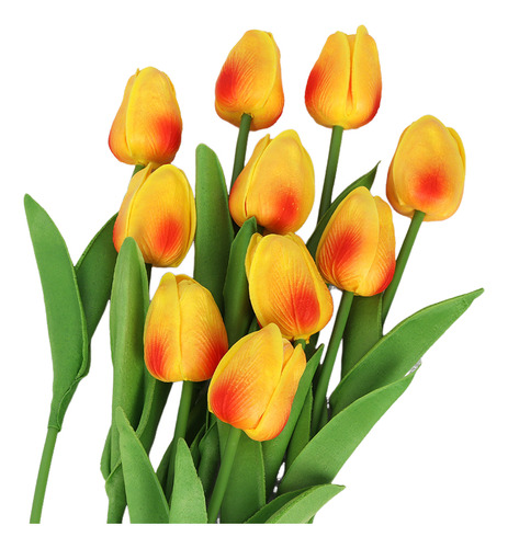 10 Piezas De Flores De Simulación De Tulipanes Con Decoració