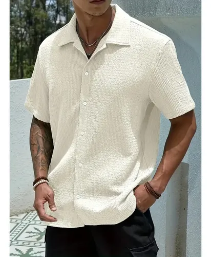 Camisa Casual Masculina Texturizada Cbotoes Old Money