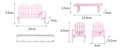 Exquisito 1:12 Casa De Muñecas Asiento Doble Rosa