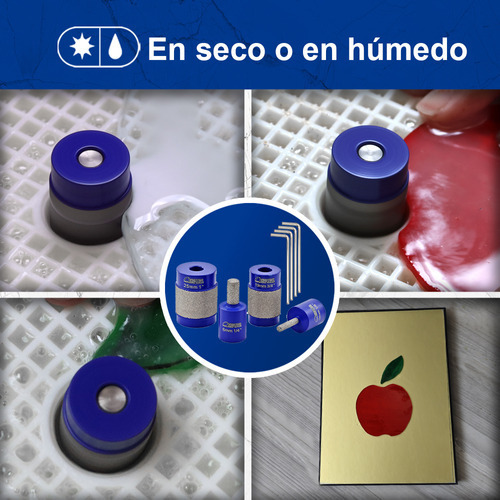 Broca Amoladora Diamantada 3pzs 1/4 +3/4 +1 Vidrio Cerámica