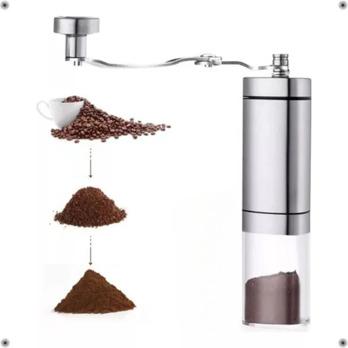 Moedor Café Grãos Manual Portátil Ajustavel Moer Inox