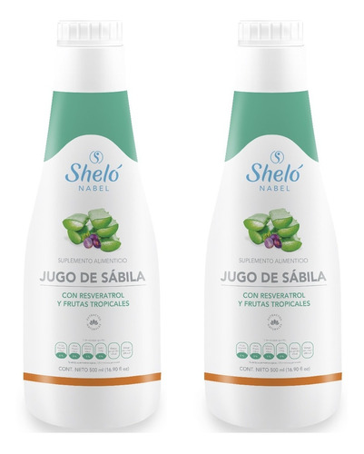 2 Jugo De Sábila Sheló Nabel Con Aloe Vera Jugo Natural