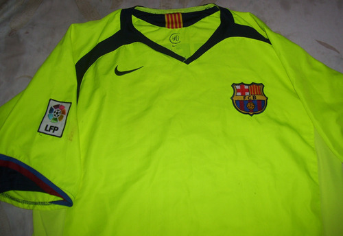 Barcelona De España Hermosa Nike Alterna Fluo 2005 #30 Messi (Usado)