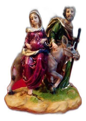 Peregrinos, San José Y La Santísima Virgen María 35 Cm Resin